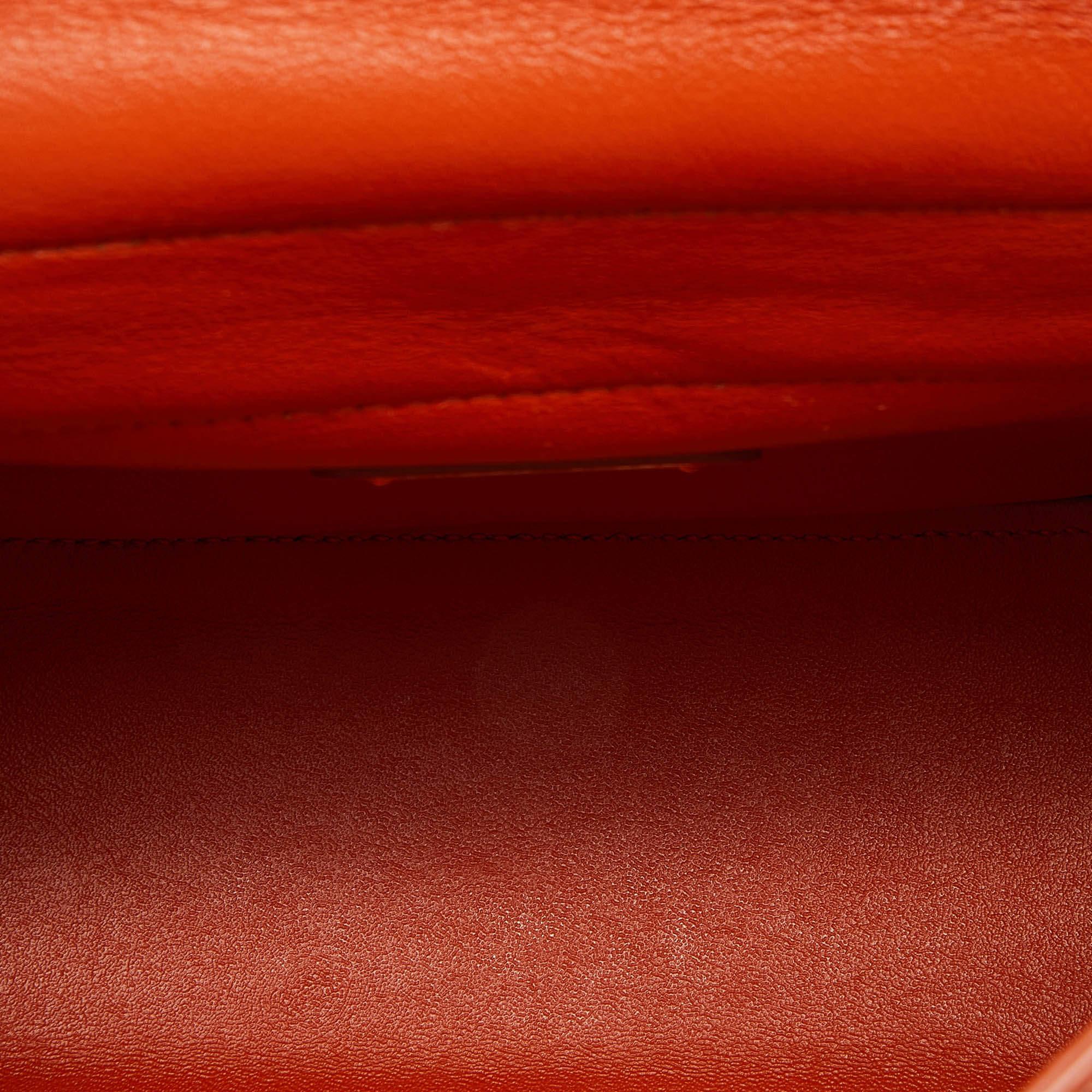 Salvatore Ferragamo Two Tone Orange Leather Small Sofia Top Handle Bag 1