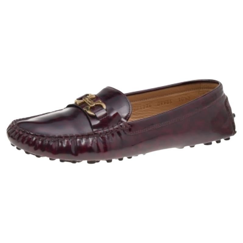 Salvatore Ferragamo Two Tone Patent Leather Gancini Bit Slip On Loafers Size 41