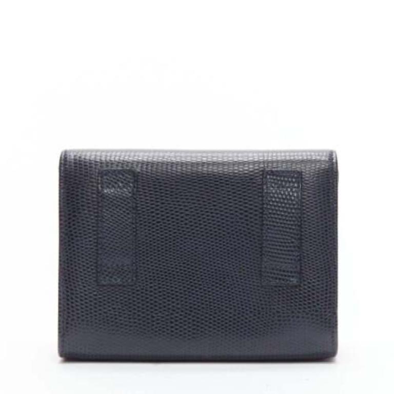 SALVATORE FERRAGAMO Sac à bandoulière Vara Bow en cuir écaillé noir avec chaîne en or Pour femmes en vente
