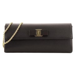 Salvatore Ferragamo Vara Bow Chain Clutch Leather Small