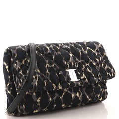 Salvatore Ferragamo Vara Bow Chain Flap Bag Printed Nylon Medium