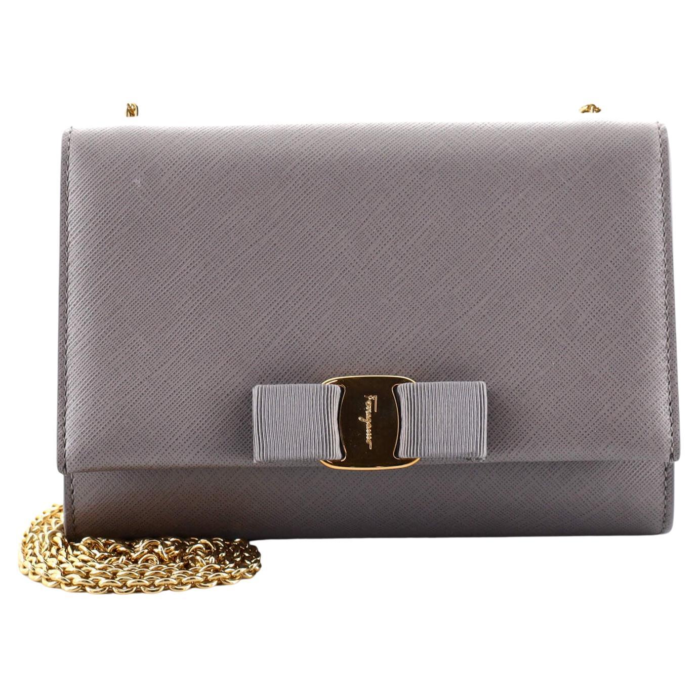 Salvatore Ferragamo Leather Crossbody Bag, Circa 1990's For Sale at