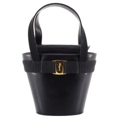 Salvatore Ferragamo Vara Bow Top Handle Bucket Bag Leather Mini