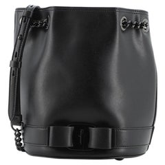 Salvatore Ferragamo Vara Chain Bucket Bag Leather Small