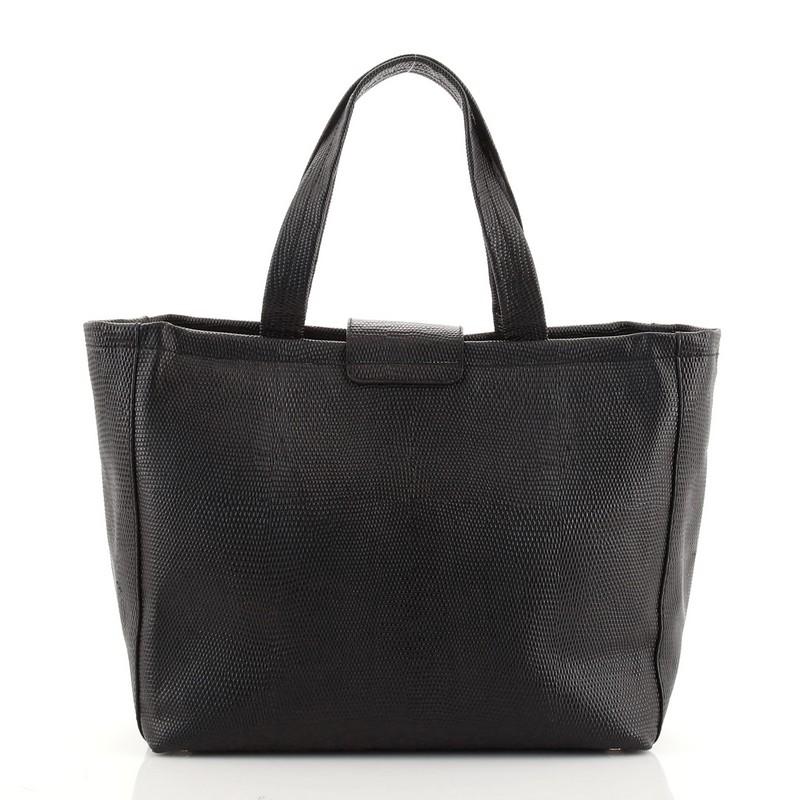 Salvatore Ferragamo Vara Tote Lizard Embossed Leather Small In Good Condition In NY, NY