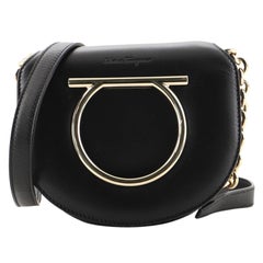 Used Salvatore Ferragamo Vela Flap Crossbody Bag Leather Medium