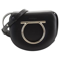 Used Salvatore Ferragamo Vela Flap Crossbody Bag Leather Medium