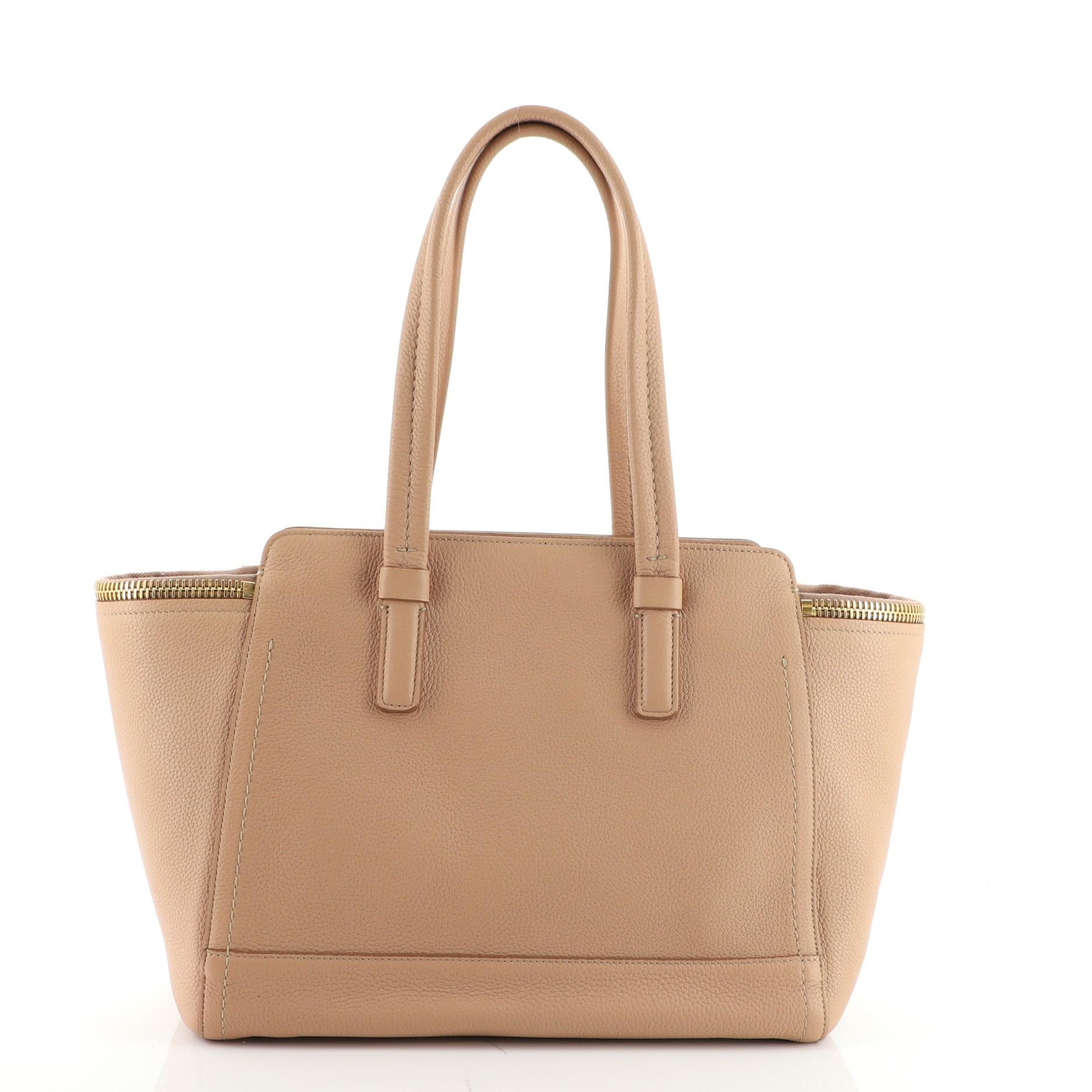 Salvatore Ferragamo Verve Tragetasche aus Leder Medium (Beige)