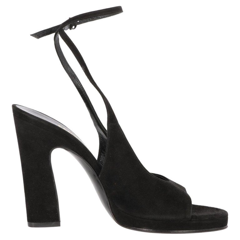 Salvatore Ferragamo Vintage 80s black suede sandals For Sale at 1stDibs