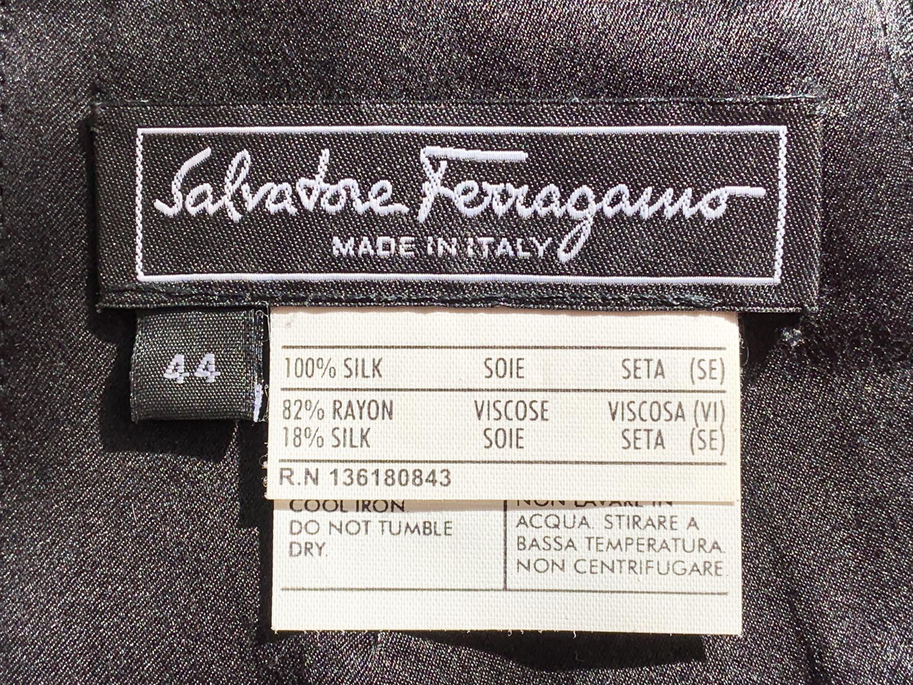 Salvatore Ferragamo Runway FW 2007  Black Silk Velvet Tuxedo Tail Top Italian 44 For Sale 4