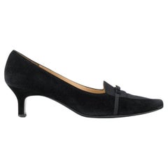 Salvatore Ferragamo Vintage black suede 80s pumps