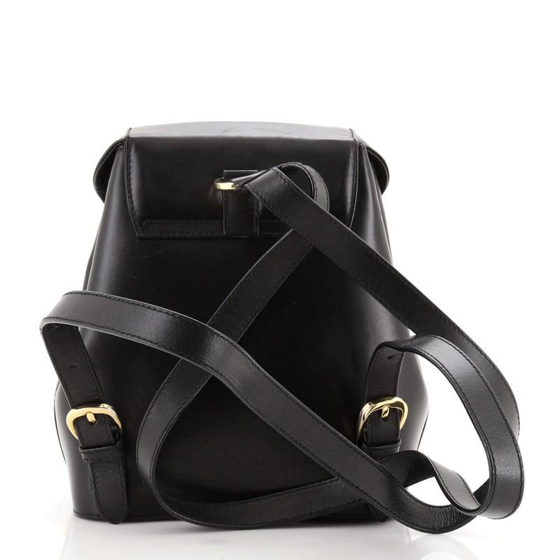 Black Salvatore Ferragamo Vintage Flap Lock Backpack Studded Leather Small