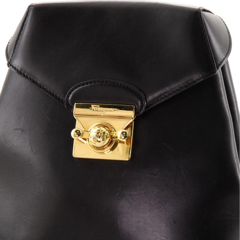 Salvatore Ferragamo Vintage Flap Lock Backpack Studded Leather Small 1