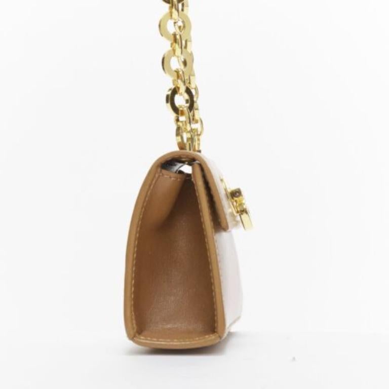 SALVATORE FERRAGAMO Vintage Gancini brown gold chain mini waist bag In Good Condition For Sale In Hong Kong, NT