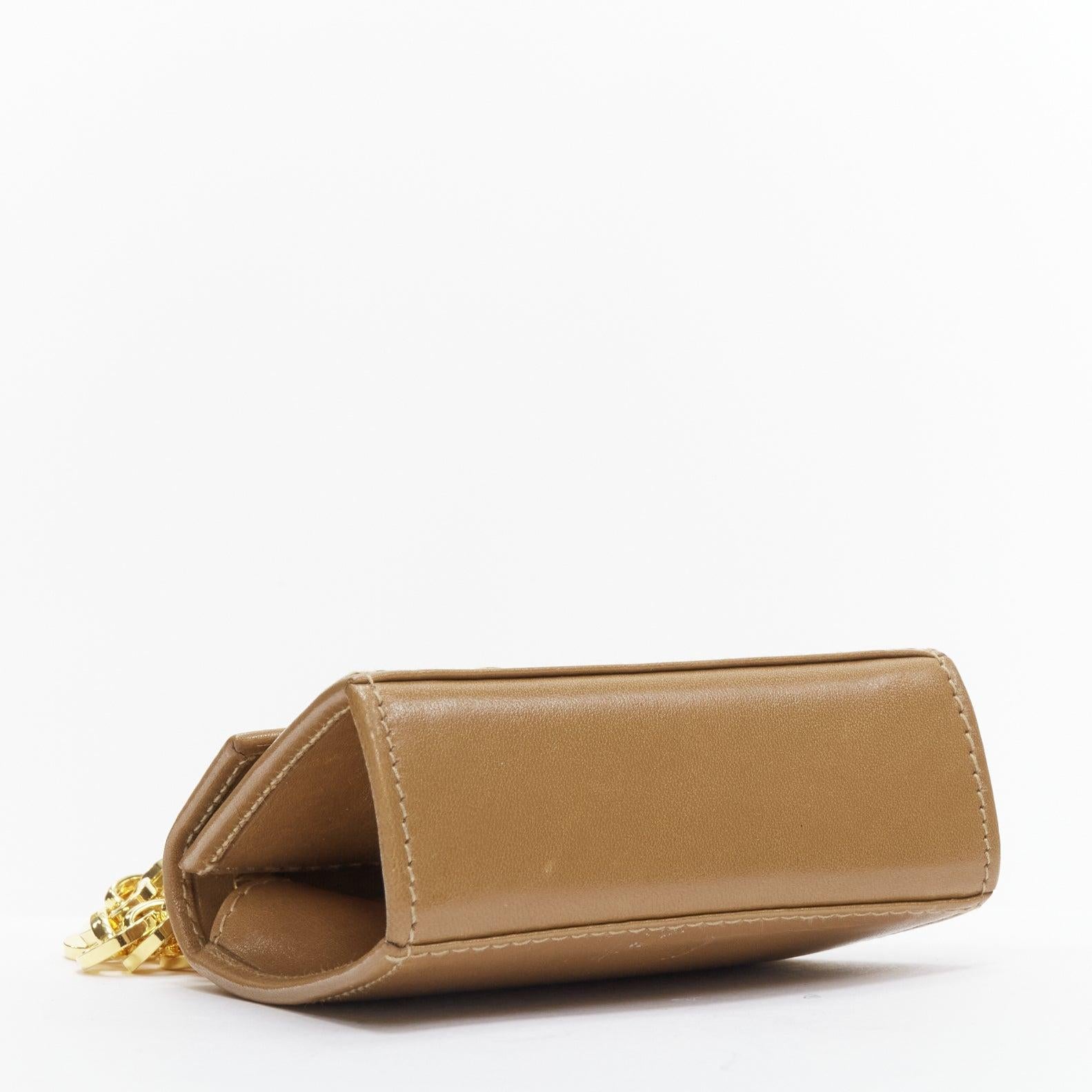 SALVATORE FERRAGAMO Vintage Gancini brown gold chain mini waist bag For Sale 1