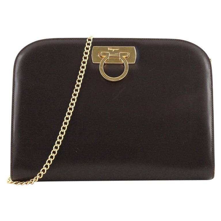 Salvatore Ferragamo Vintage Gancini Kette Umhängetasche aus Leder Medium