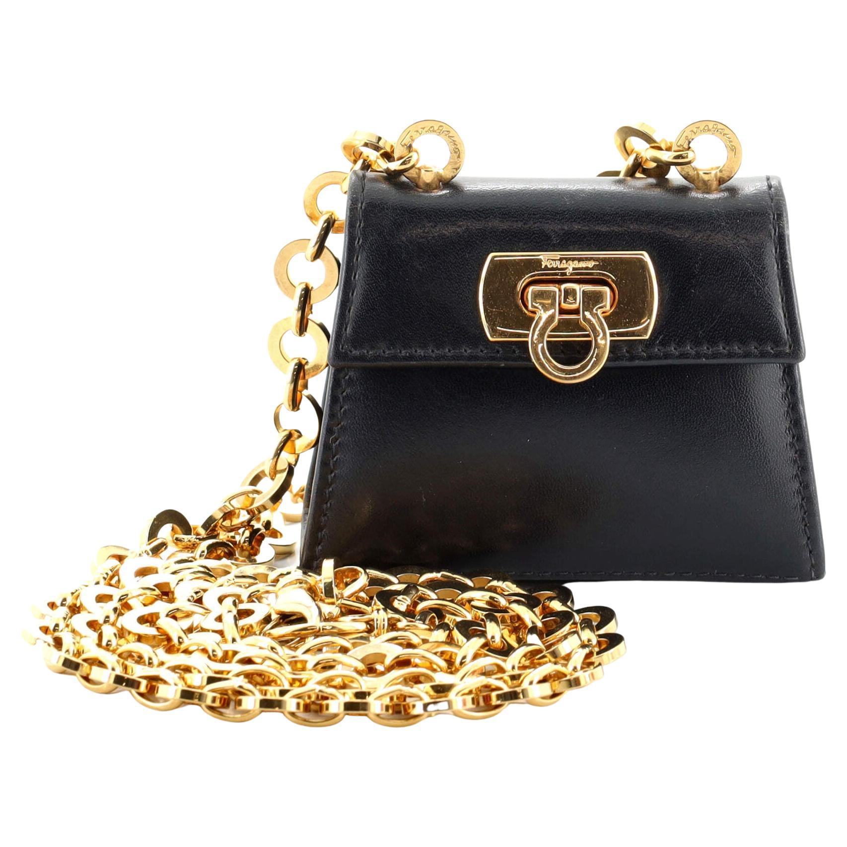 Salvatore Ferragamo Vintage Gancini Chain Waist Bag Leather Mini