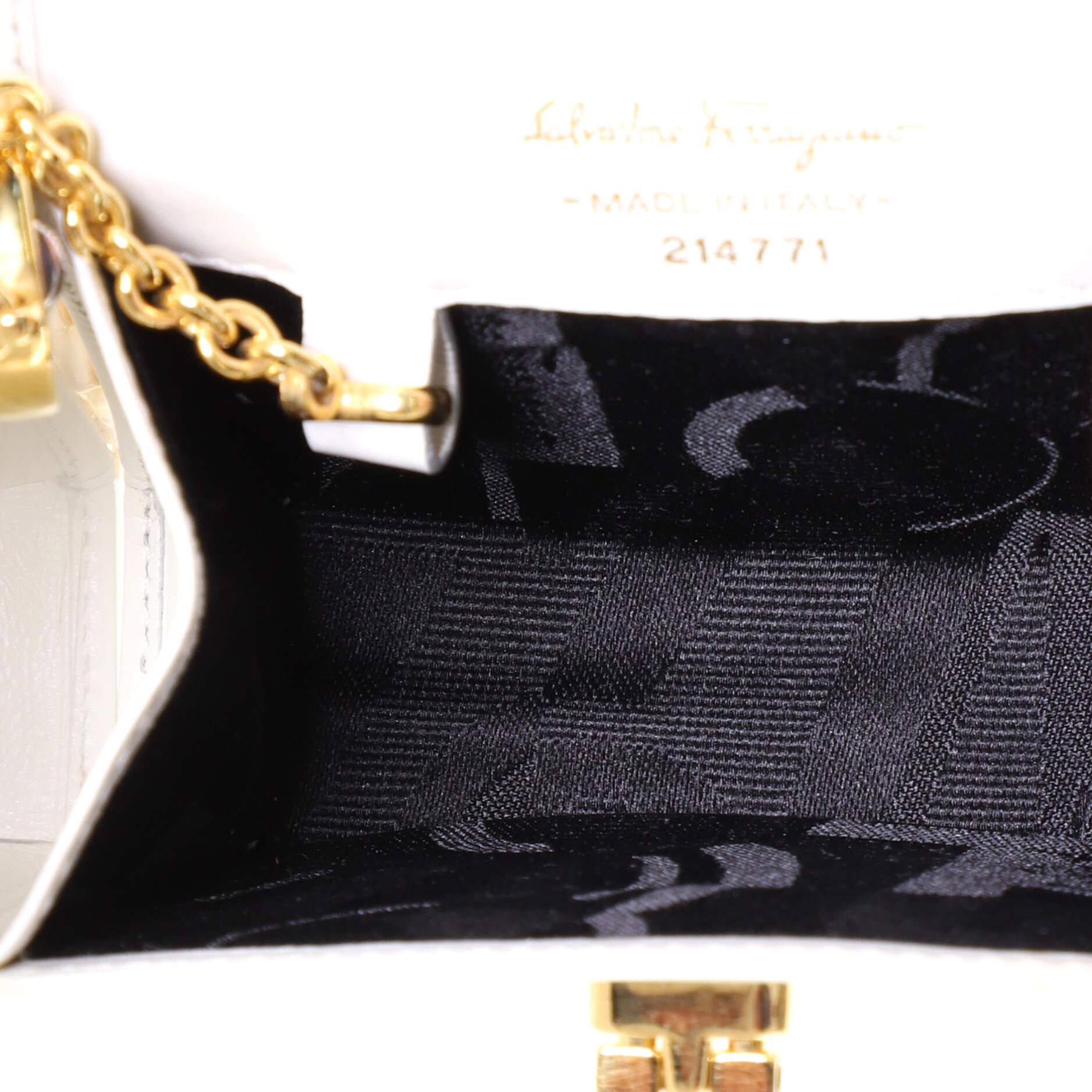 Salvatore Ferragamo Vintage Gancini Lock Chain Belt Bag Leather 1
