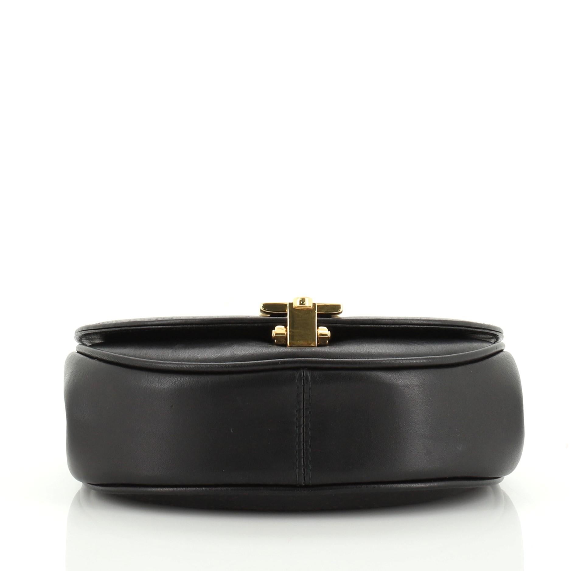 Black Salvatore Ferragamo Vintage Gancio Convertible Chain Waist Bag Leather Mini