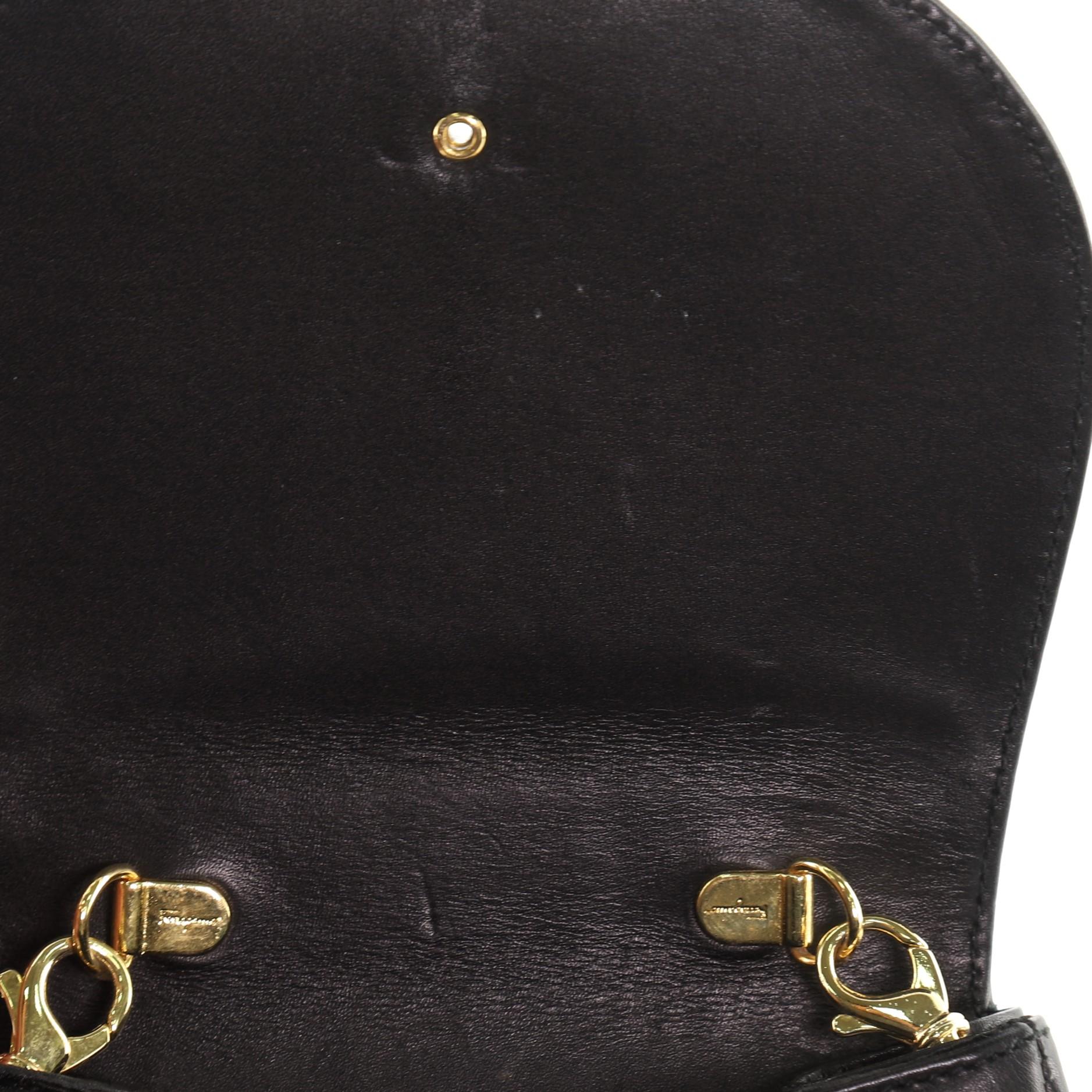 Women's or Men's Salvatore Ferragamo Vintage Gancio Convertible Chain Waist Bag Leather Mini