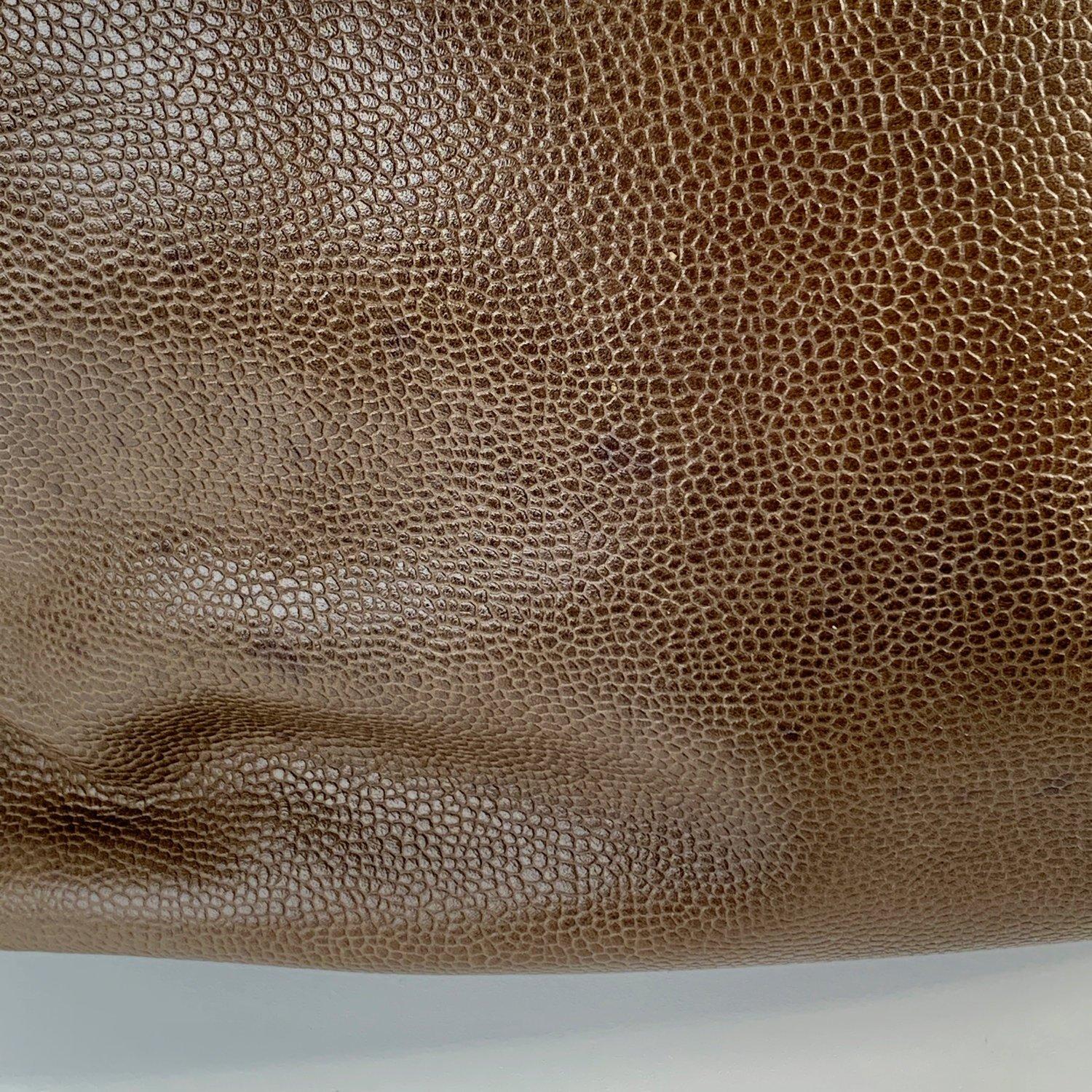 Salvatore Ferragamo Vintage Green Leather Drawstring Bucket Bag 4