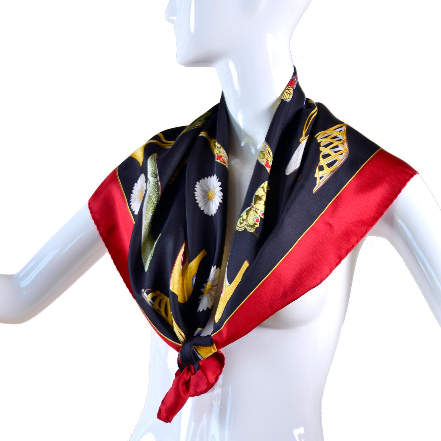 This is a wonderful vintage Salvatore Ferragamo silk scarf in an iconic shoe print. We love the variety of shoes and the rich, vibrant colors that define the fun print.
In the 1970's Salvatore Ferragamo’s daughter Fulvia created the first silk