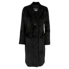 Salvatore Ferragamo Vintage Rabbit Fur Black Coat