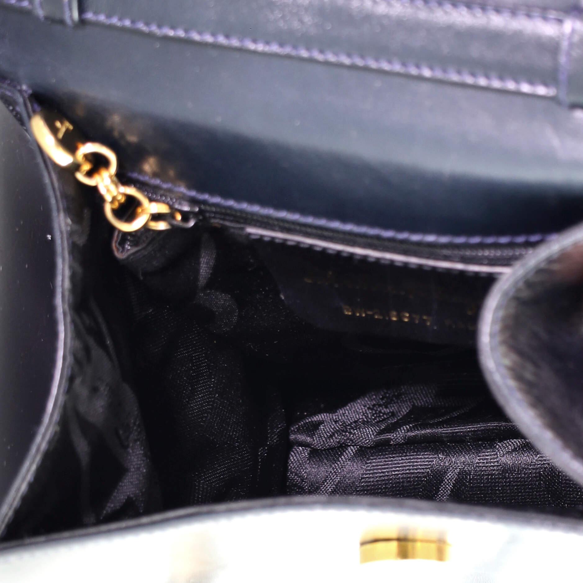 Black Salvatore Ferragamo Vintage Vara Bow Top Handle Bag Leather Mini