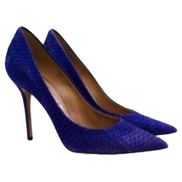 Purple Python Pumps Salvatore Ferragamo violet python effect suede pumps For Sale at 1stDibs