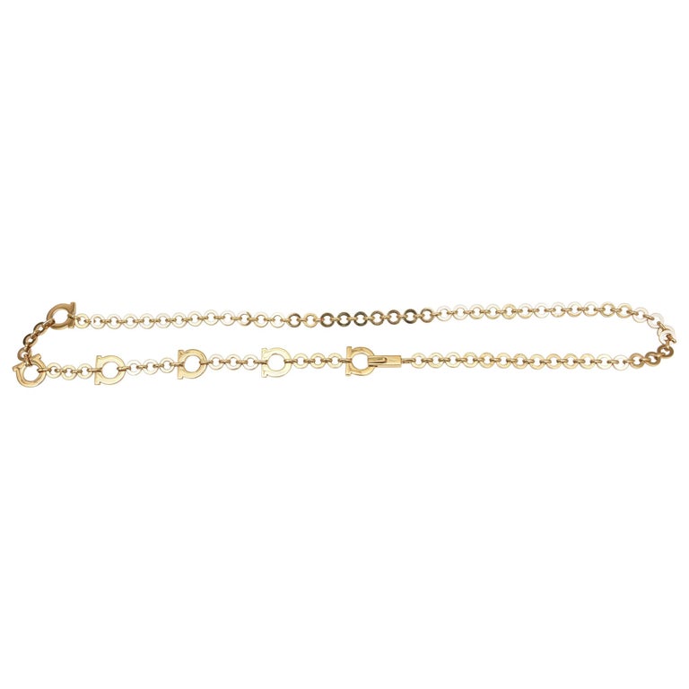 Salvatore Ferragamo Waist Gold Plated Belt For Sale at 1stDibs