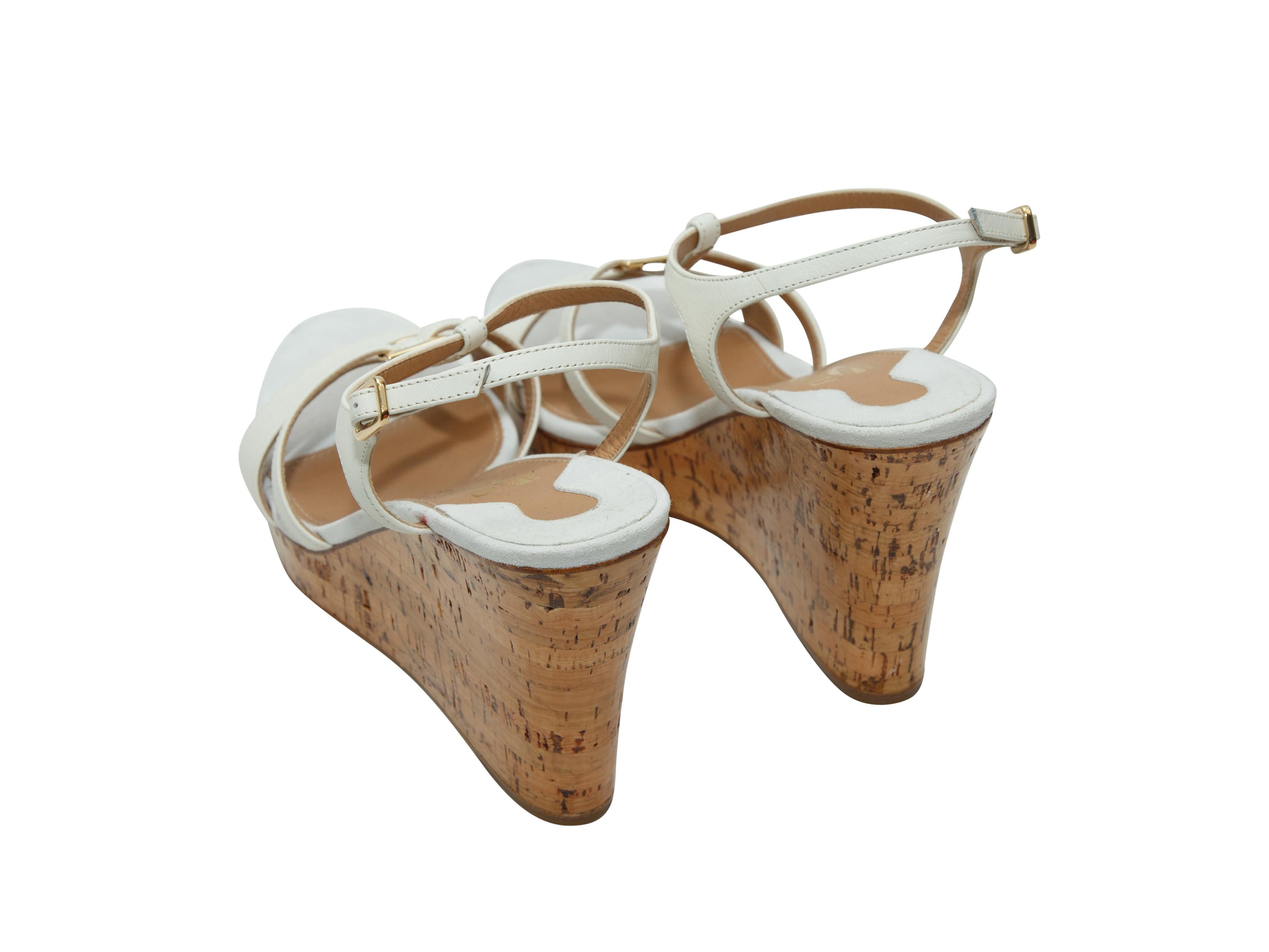 white cork sandals