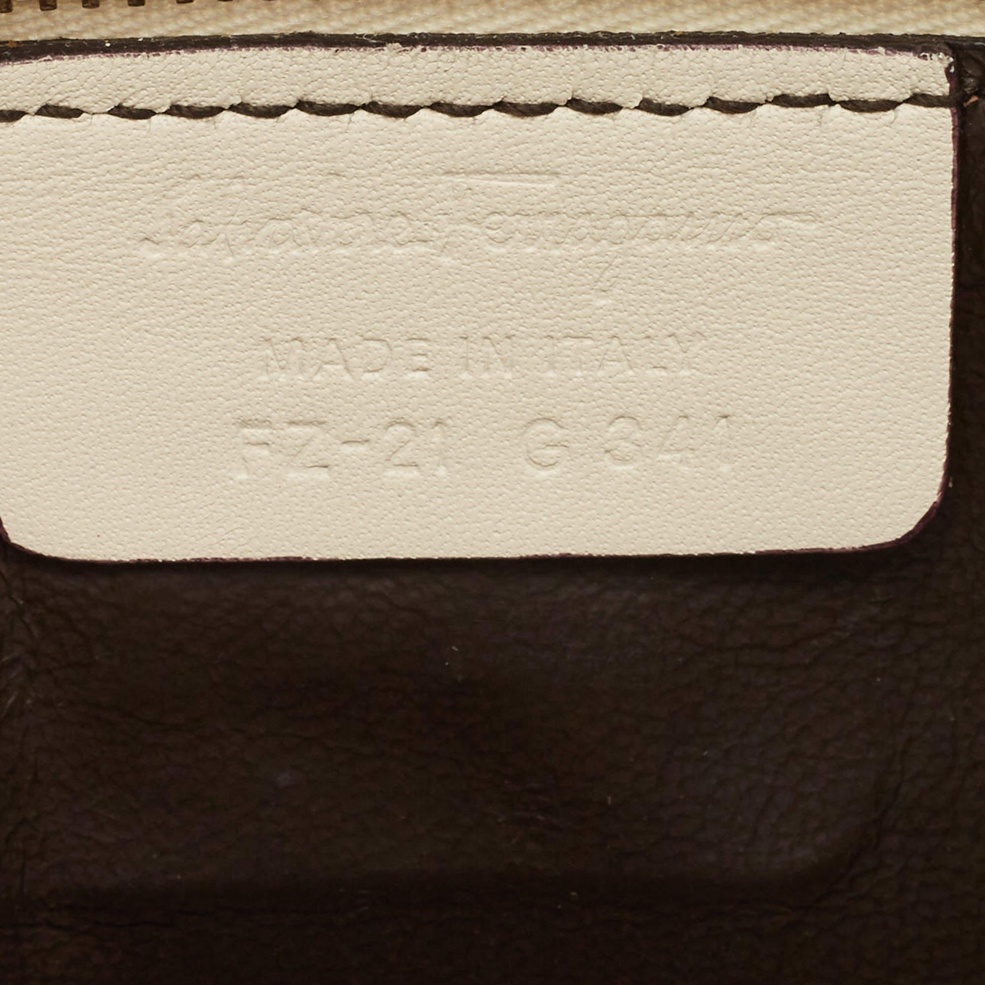 Salvatore Ferragamo White Laser Cut Leather Small Sofia Top Handle Bag 6