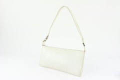 Salvatore Ferragamo White Leather Gancini Logo Pochette Wristlet 1216sf32