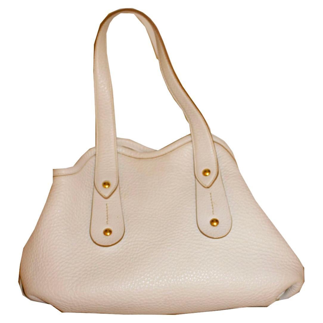 Salvatore Ferragamo White Leather Handbag For Sale