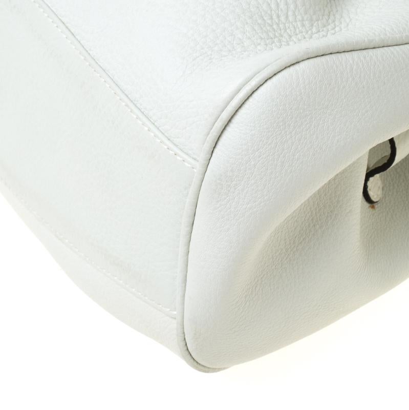 Salvatore Ferragamo White Leather Satchel 4