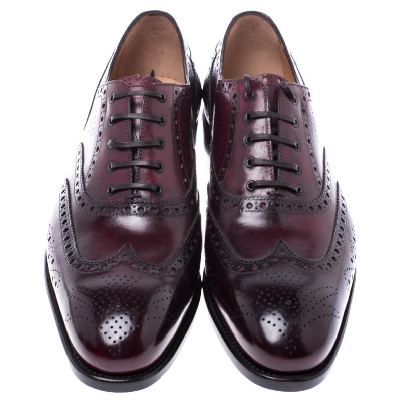 For those special outings where you want to put your best foot forward, these oxfords from Salvatore Ferragamo are a perfect choice. The oxfords are crafted from wine leather and feature lace-up vamps, brogue accents and comfortable
