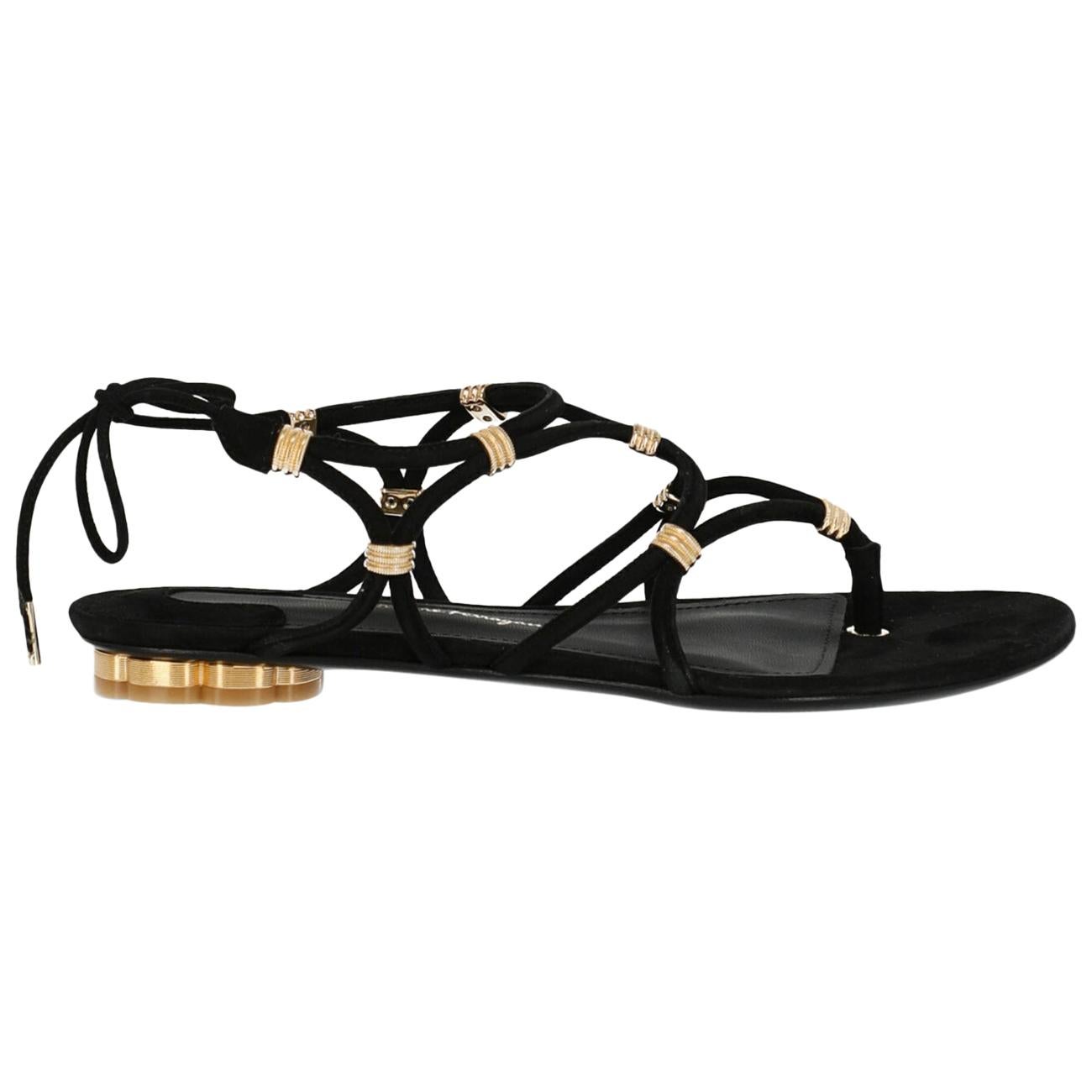 Salvatore Ferragamo Woman Sandals Black EU 36 For Sale