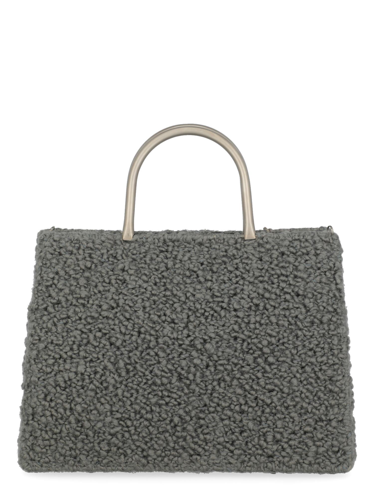 grey handbag wool womens bag