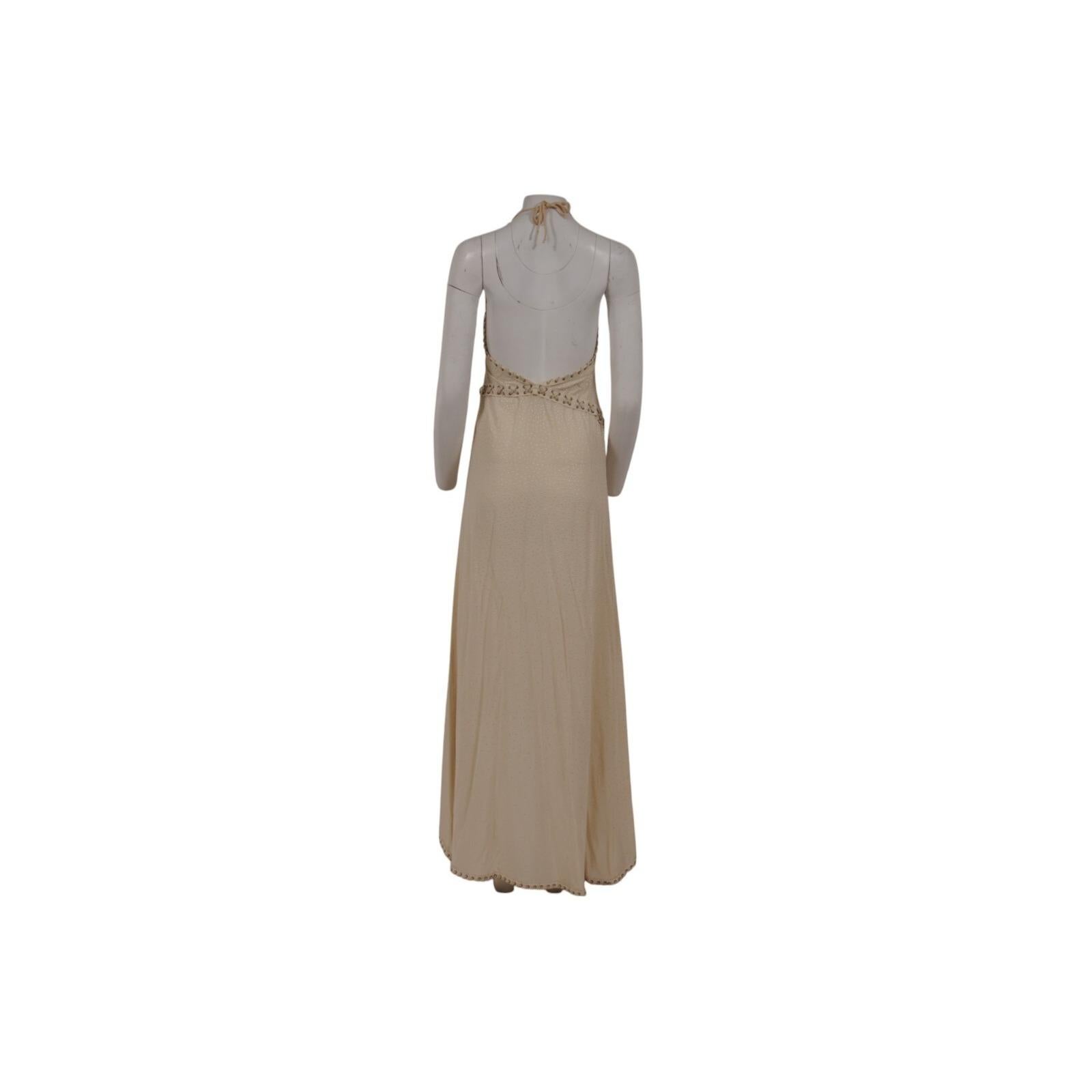 Salvatore Ferragamo Mujer Maxi Vestido de Pasarela Asimétrico Dividido IT 40 Tan Resort Marrón en venta
