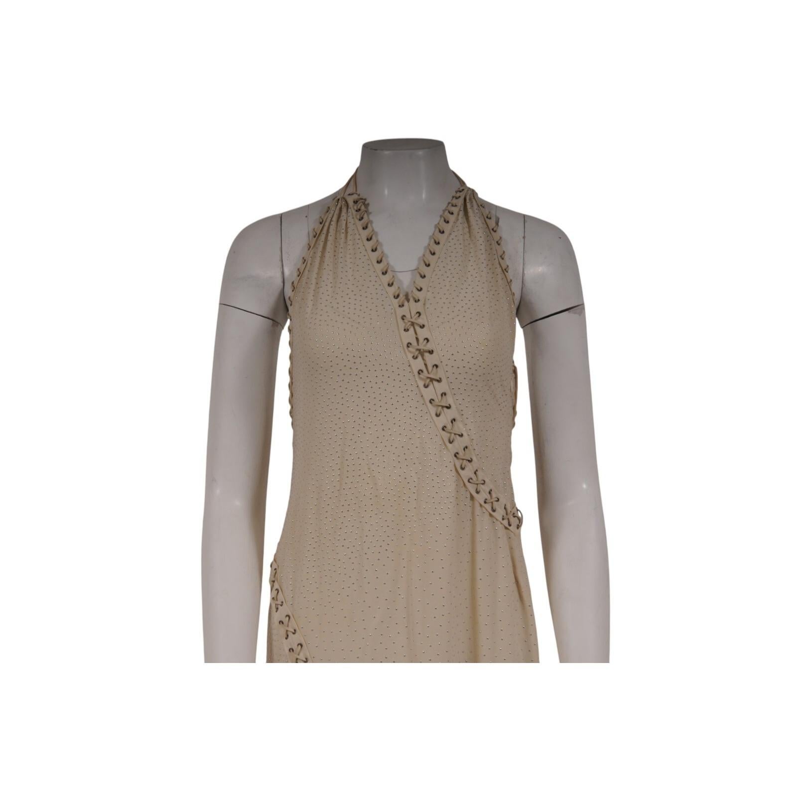 Salvatore Ferragamo Mujer Maxi Vestido de Pasarela Asimétrico Dividido IT 40 Tan Resort en Bueno estado para la venta en North Miami, FL