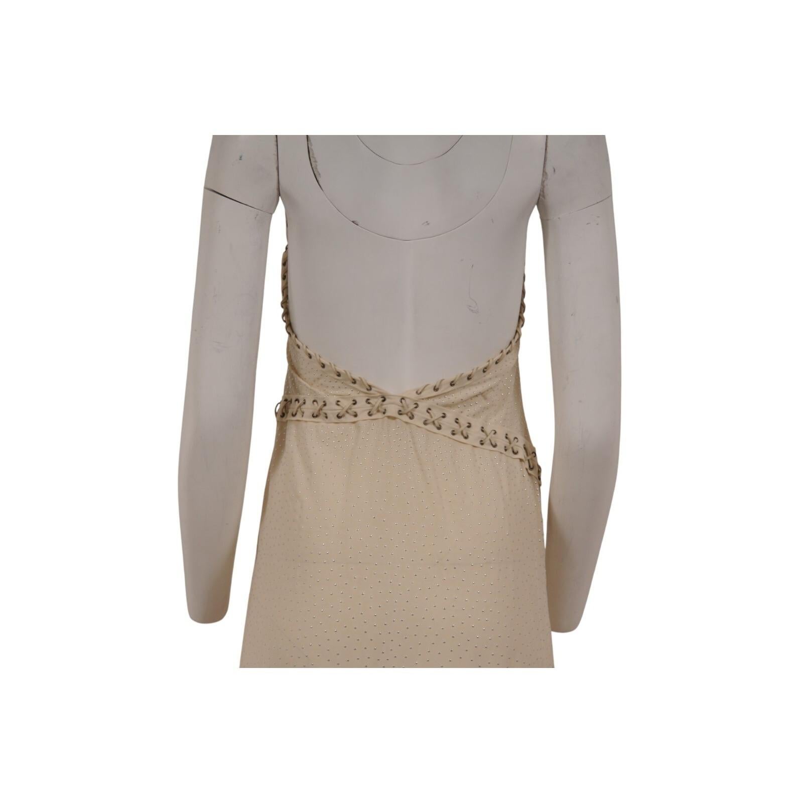 Salvatore Ferragamo Mujer Maxi Vestido de Pasarela Asimétrico Dividido IT 40 Tan Resort en venta 3