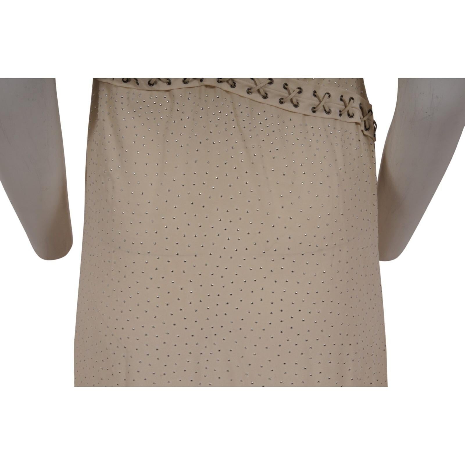 Salvatore Ferragamo Mujer Maxi Vestido de Pasarela Asimétrico Dividido IT 40 Tan Resort en venta 4