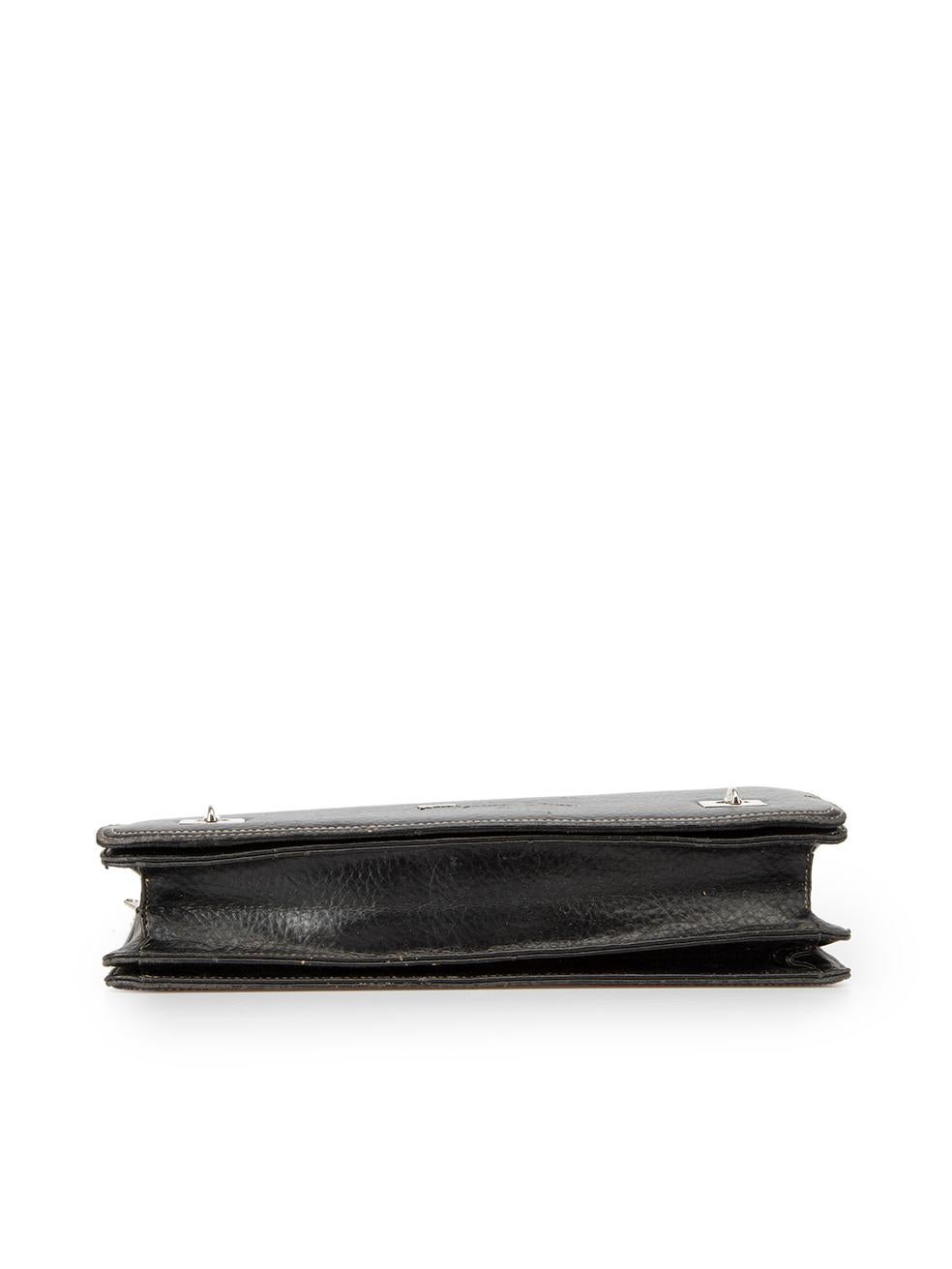 Salvatore Ferragamo Women's Black Leather Document File Briefcase In Good Condition In London, GB