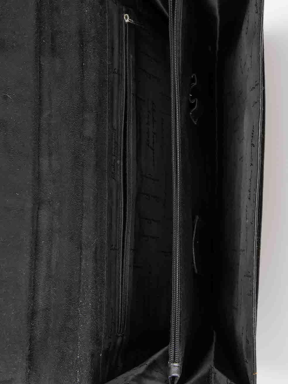 Salvatore Ferragamo Women's Black Leather Document File Briefcase 1