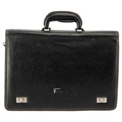 Salvatore Ferragamo Women's Black Leather Document File Briefcase