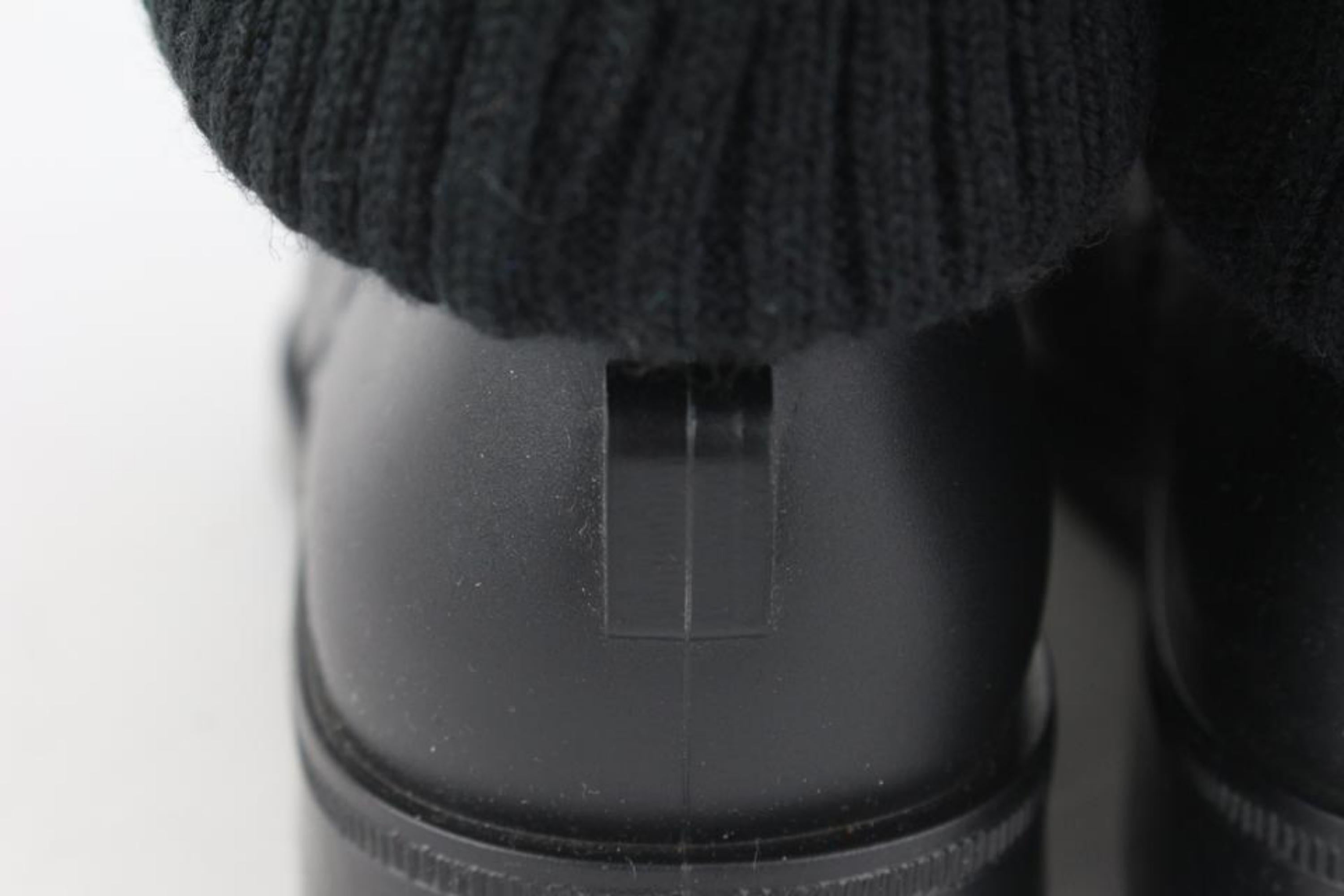 Salvatore Ferragamo Women's Size 6 Black Rubber Thordis Rain Boot Gancini Logo For Sale 4