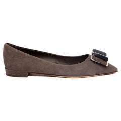 Salvatore Ferragamo Women's Zeri Suede Pointed Toe Ballerinas