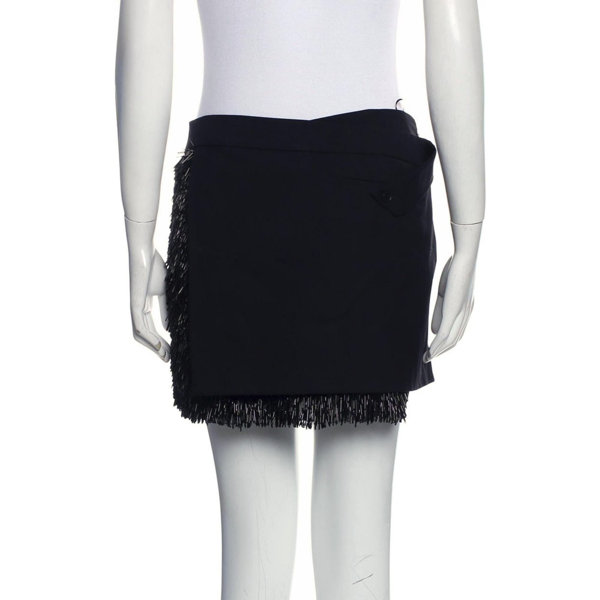 Gray Salvatore Ferragamo Wool Mini Skirt (Small  US 4)