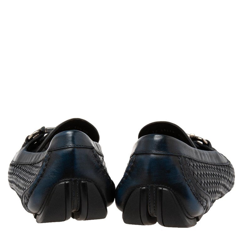 Salvatore Ferragamo Woven Leather Parigi Gancio Bit Loafers  display picture 1