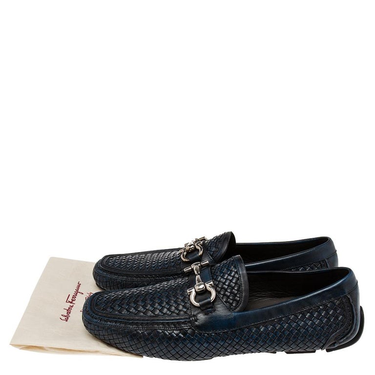 Salvatore Ferragamo Woven Leather Parigi Gancio Bit Loafers  display picture 1